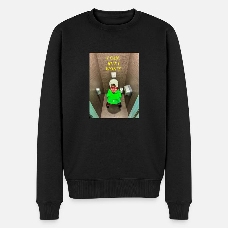 Ich kann. Aber ich werde es nicht tun. - Männer Premium Bio Pullover - Schwarz