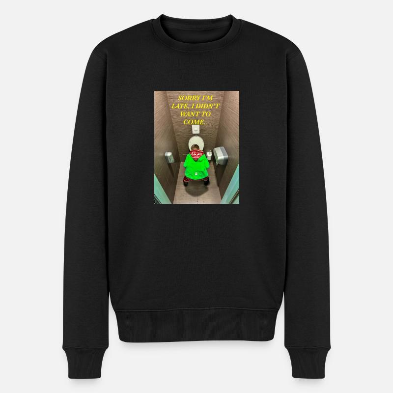 Tut mir leid, dass ich zu spät komme, ich wollte nicht kommen. - Männer Premium Bio Pullover - Schwarz