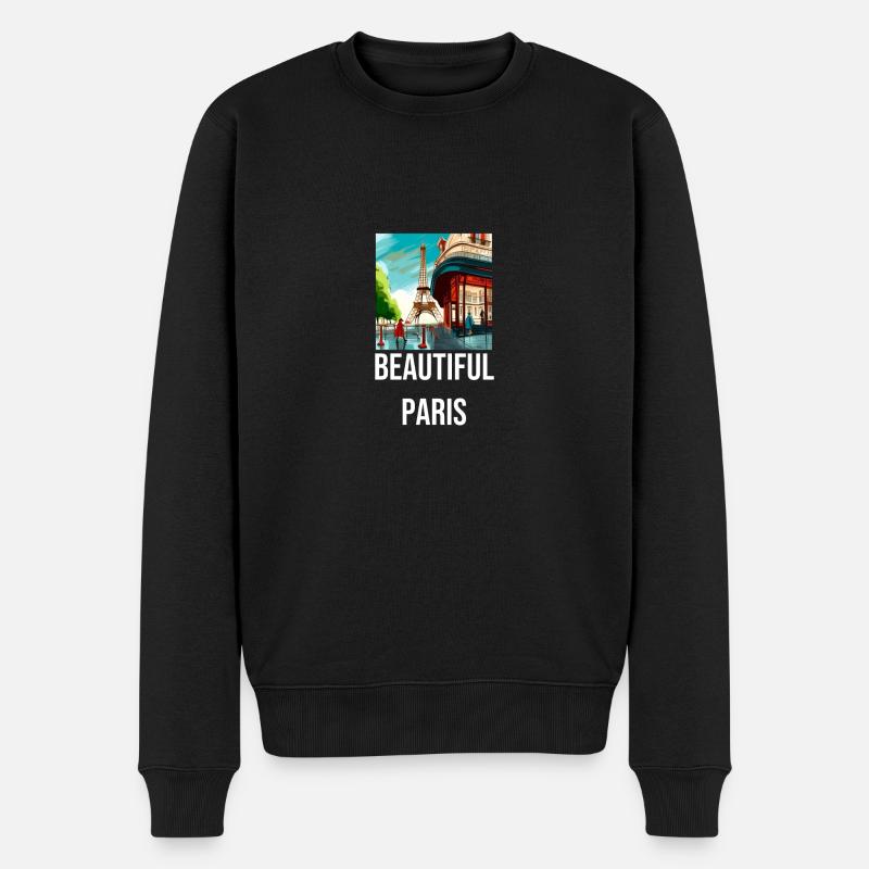 Beautiful Paris - das wunderschöne Paris - Männer Premium Bio Pullover - Schwarz