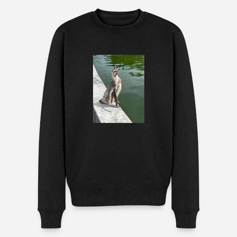 Pinguin - Männer Premium Bio Pullover - Schwarz