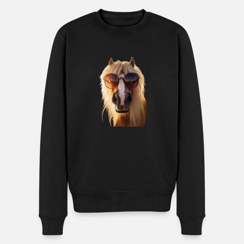 It's cool Haflinger - Männer Premium Bio Pullover - Schwarz