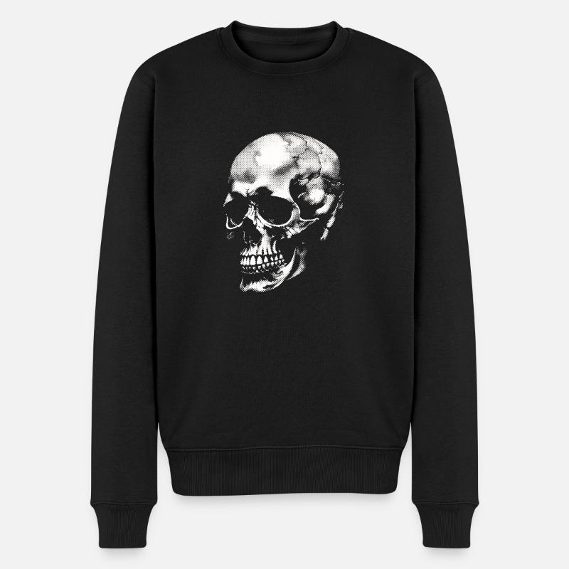 Skull - Männer Premium Bio Pullover - Schwarz
