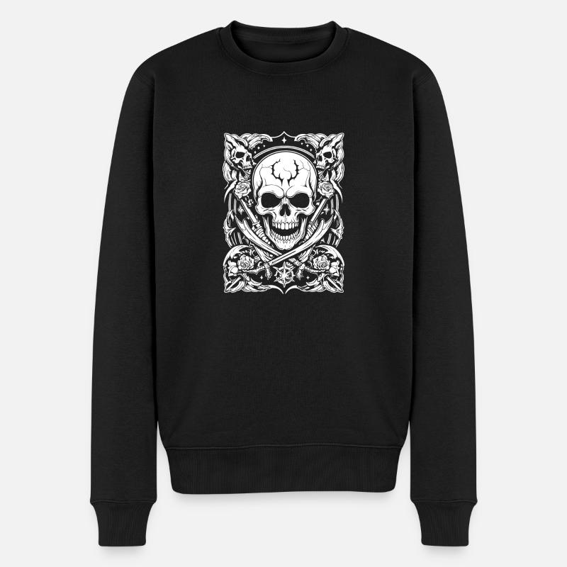 crâne de pirate - Pull Premium bio Homme - noir