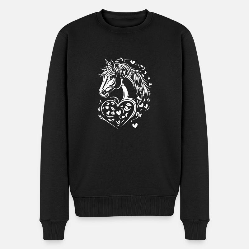 Cœur de cheval - Pull Premium bio Homme - noir