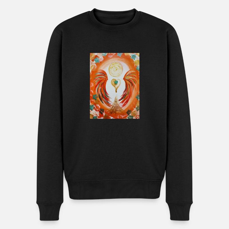 Herzengel der Verschränkung - Männer Premium Bio Pullover - Schwarz