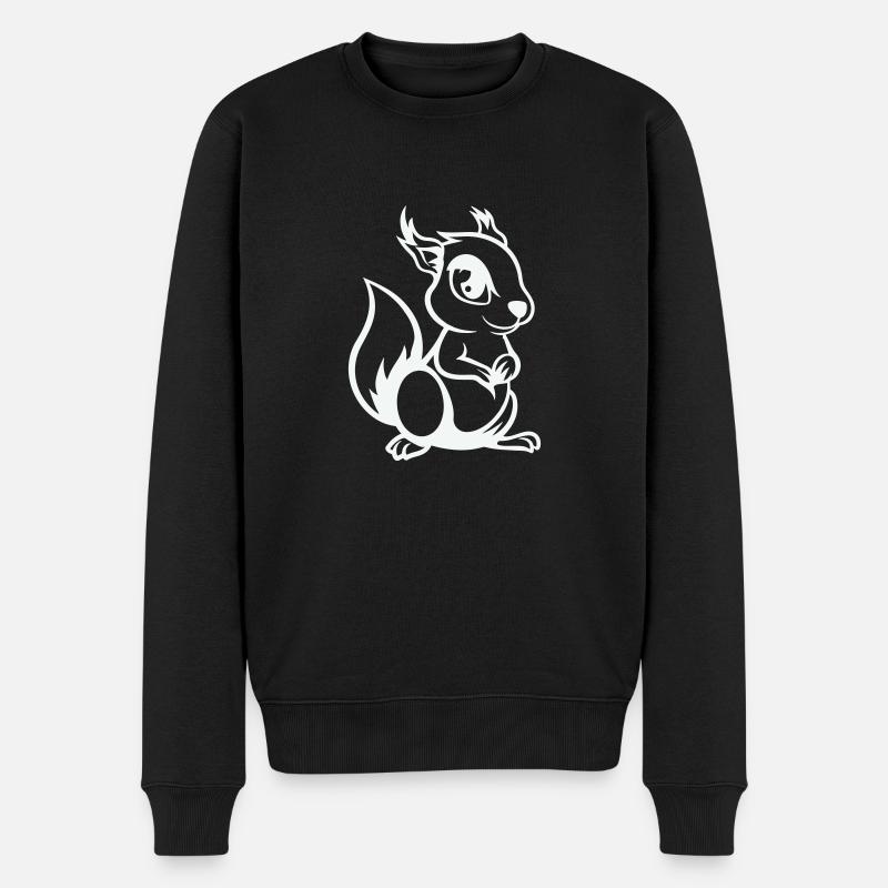 eichhörnchen comic - Männer Premium Bio Pullover - Schwarz