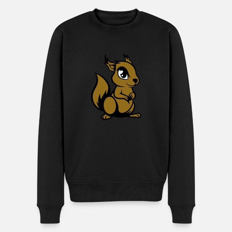Écureuil Bande Dessinée Animal - Pull Premium bio Homme - noir