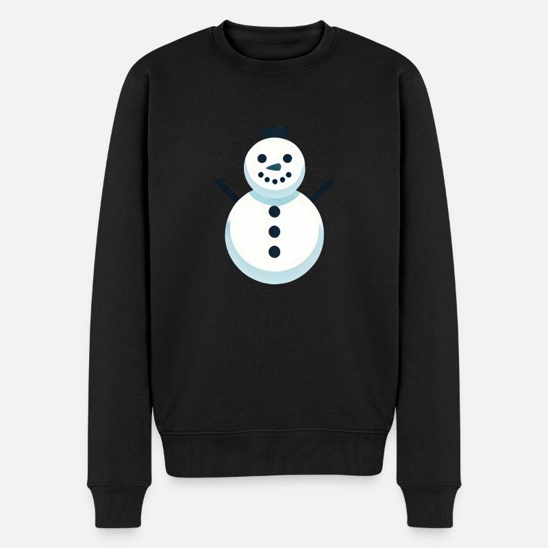 Schneemann - Männer Premium Bio Pullover - Schwarz
