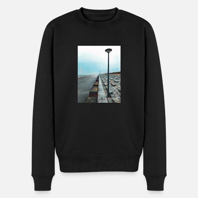 Baltrum Strandpromenade - Männer Premium Bio Pullover - Schwarz