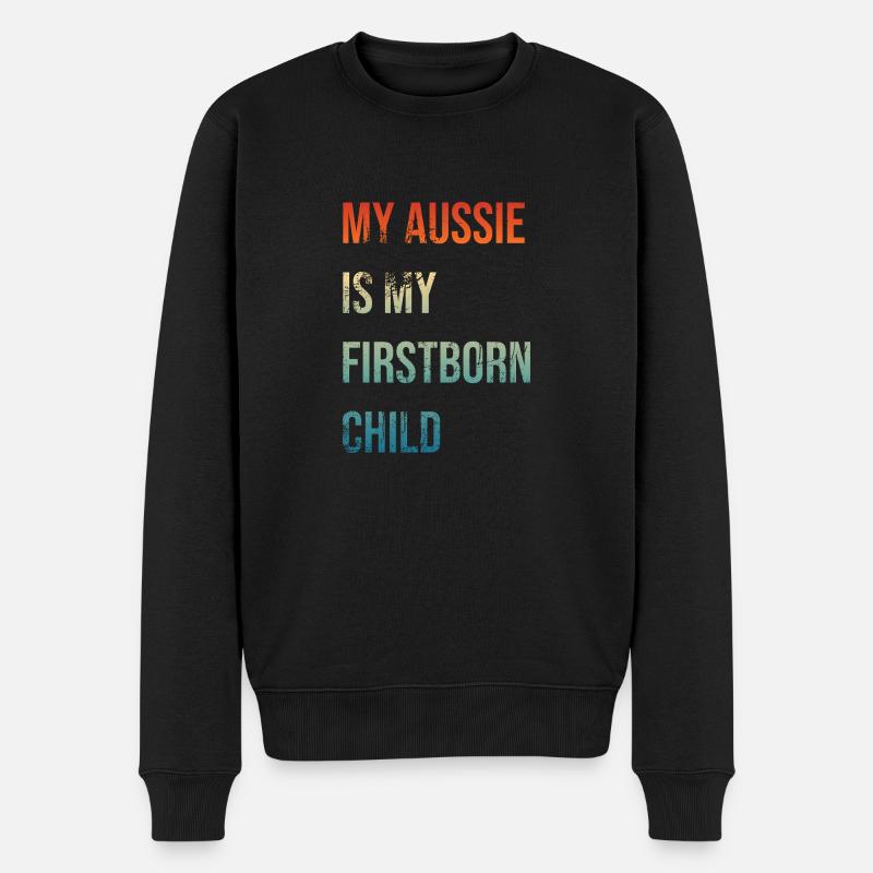 Aussie Firstborn - Männer Premium Bio Pullover - Schwarz