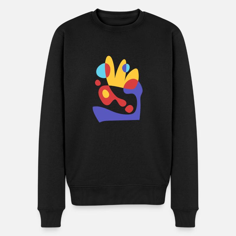Abstrait Tropical Beeze - Style Bauhaus - Pull Premium bio Homme - noir