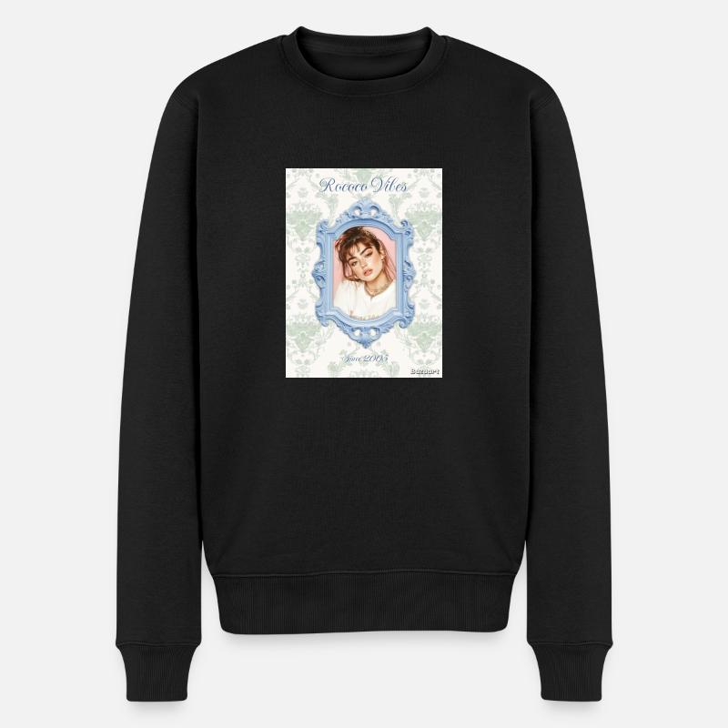 Bilderrahmen hellblau - Männer Premium Bio Pullover - Schwarz