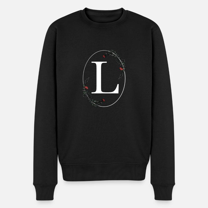 Buchstabe L - Männer Premium Bio Pullover - Schwarz