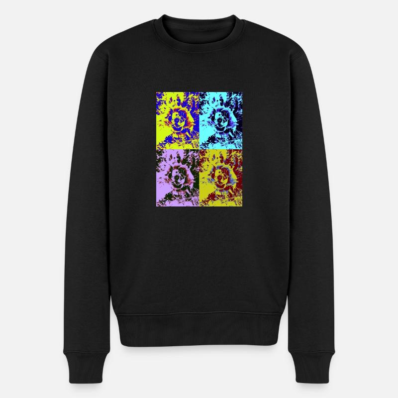 Pop Art Pink - Männer Premium Bio Pullover - Schwarz