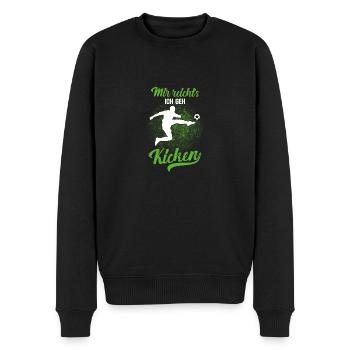 Kinder Fussball Fussballer Kicken - Männer Premium Bio Pullover - Schwarz - Vorne - Nico (187cm)