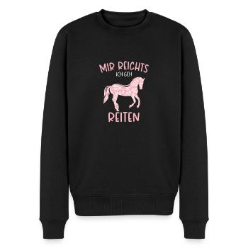 Reitersprüche Reiterin Pferde Silhouette Reitshirt - Männer Premium Bio Pullover - Schwarz - Vorne - Nico (187cm)