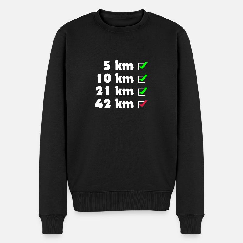 Marathon Checklist - Männer Premium Bio Pullover - Schwarz