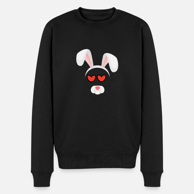 Love Hase - Männer Premium Bio Pullover - Schwarz