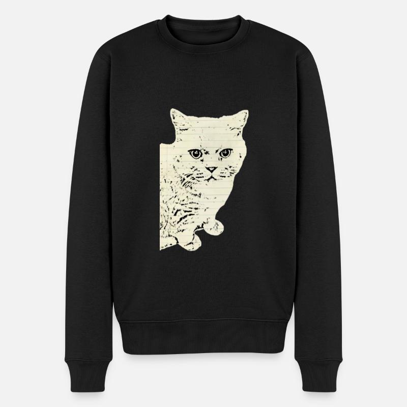 britisch Kurzhaar Katze Katze schwarz Katzen - Männer Premium Bio Pullover - Schwarz