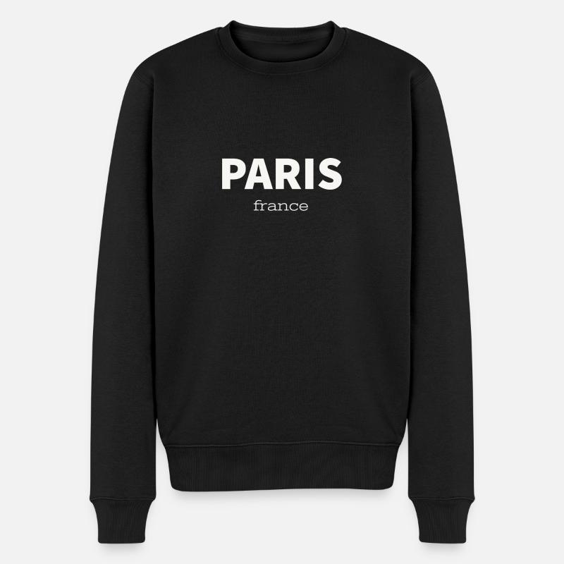 PARIS - Männer Premium Bio Pullover - Schwarz