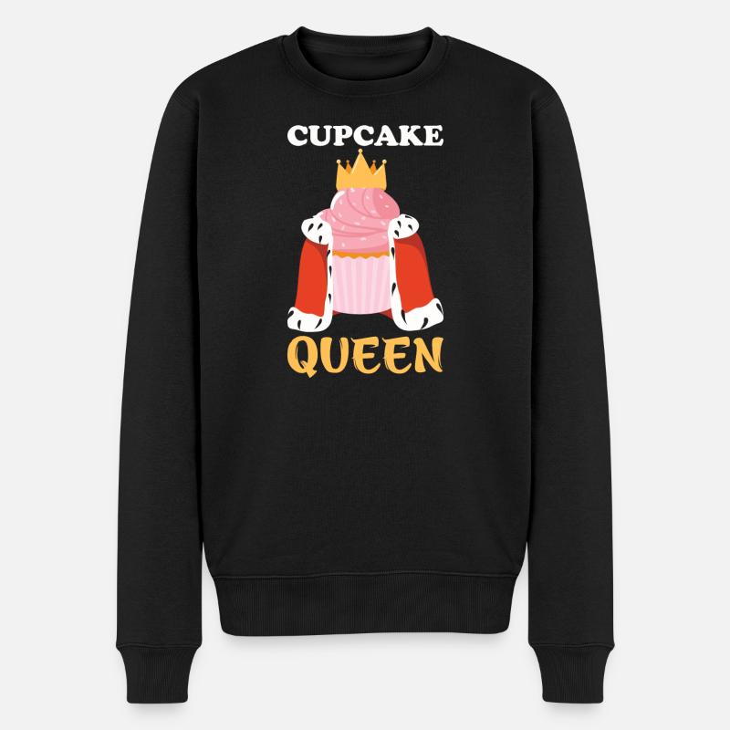 Cupcake Queen – Königin mit Krone Design - Männer Premium Bio Pullover - Schwarz