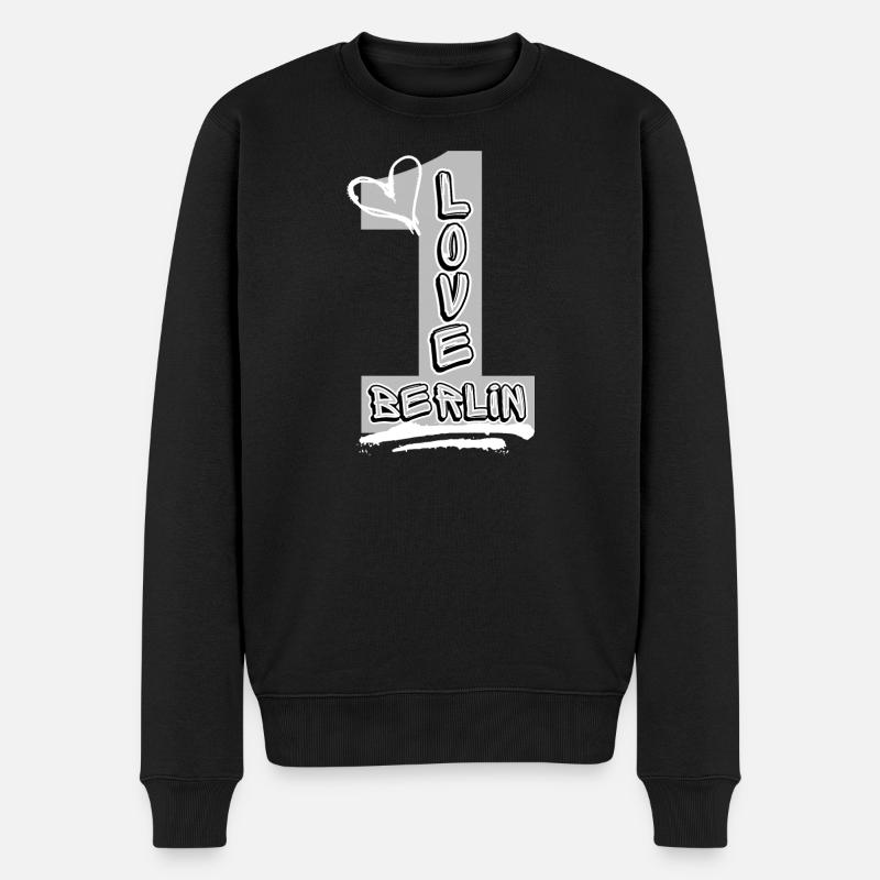 Berlin Liebe! - Männer Premium Bio Pullover - Schwarz