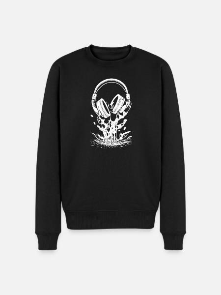 Headphones with drops and splashes - Men's Premium Organic Jumper - black