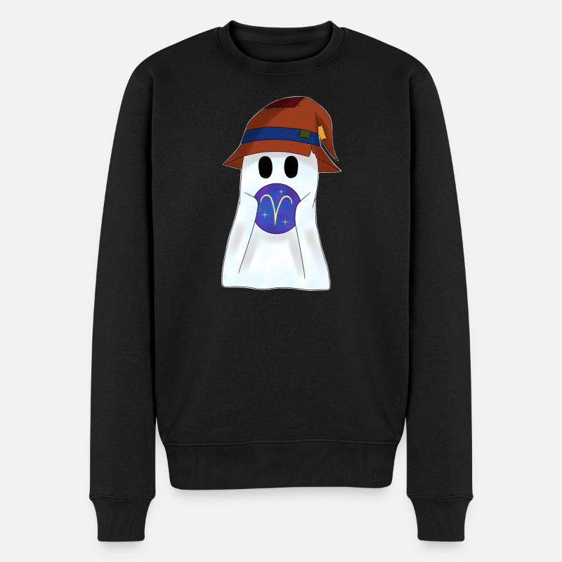 Astrologischer Widder Tierkreiszeichnertop - Männer Premium Bio Pullover - Schwarz