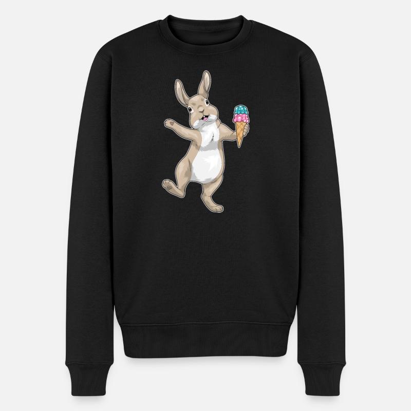 Hase Waffeleis - Männer Premium Bio Pullover - Schwarz