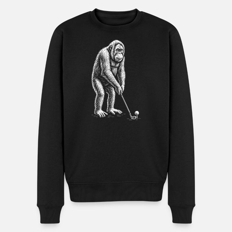 Putts de golf orang-outans - Pull Premium bio Homme - noir