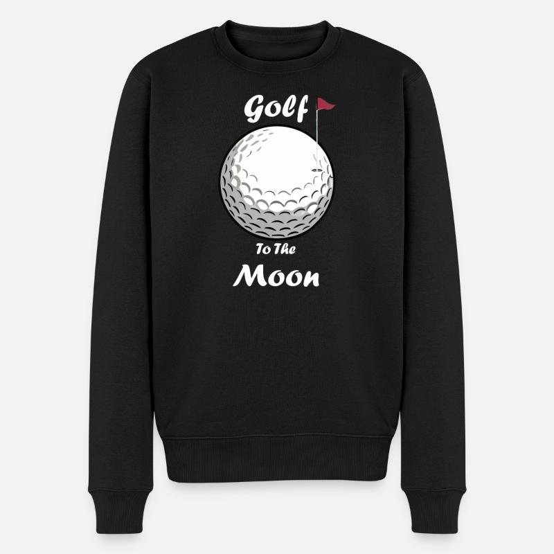 Golf To The Moon - Männer Premium Bio Pullover - Schwarz