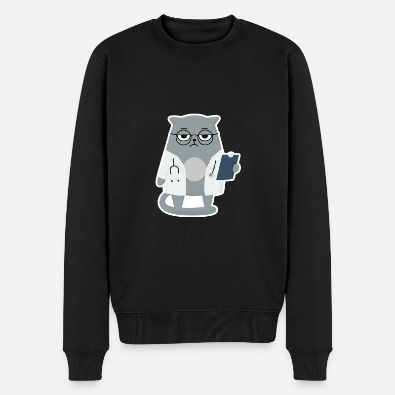 Chat Docteur - Chat - Pull Premium bio Homme - noir