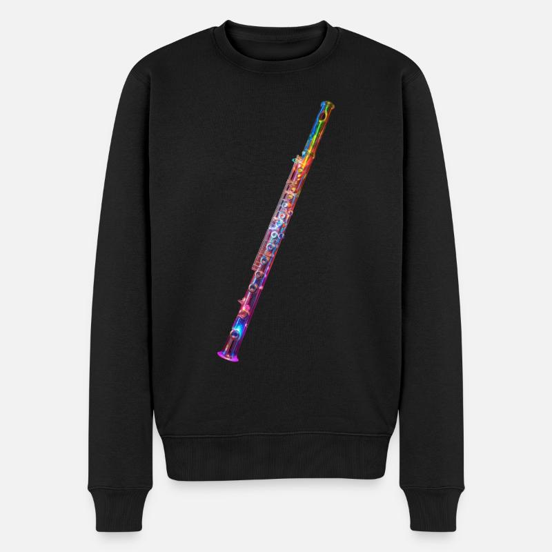 Querflöte - Männer Premium Bio Pullover - Schwarz