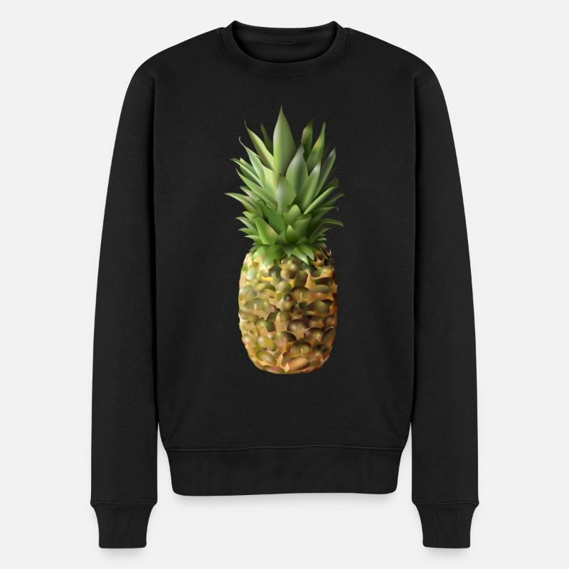 Ananas - Männer Premium Bio Pullover - Schwarz