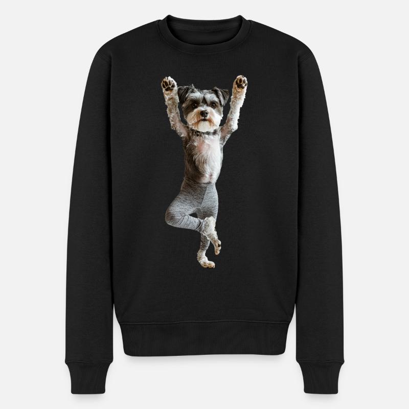 Schnauzer - Männer Premium Bio Pullover - Schwarz