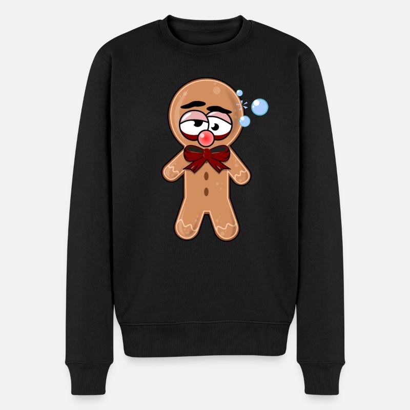 Besoffener Lebkuchen - Männer Premium Bio Pullover - Schwarz