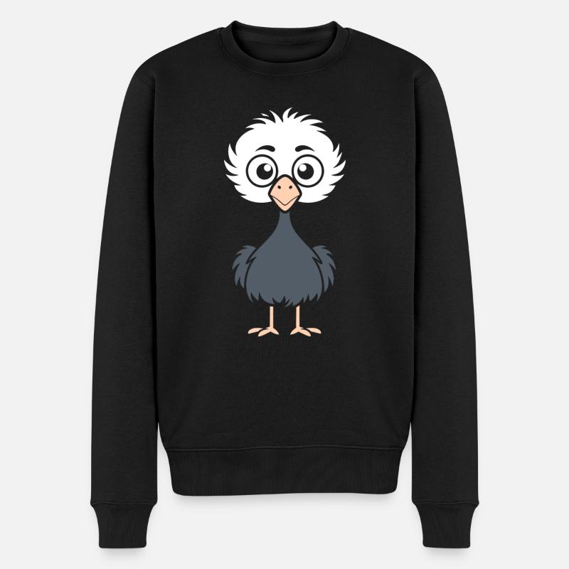 Strauß - Männer Premium Bio Pullover - Schwarz