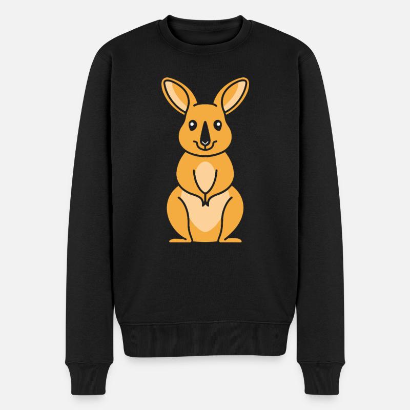 Wallaby - Männer Premium Bio Pullover - Schwarz