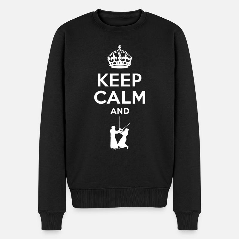 Keep Calm - Kendo - Pull Premium bio Homme - noir