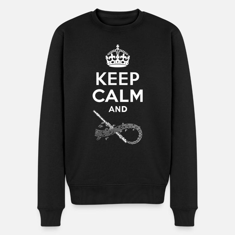 Keep Calm - Querflöte - Pull Premium bio Homme - noir