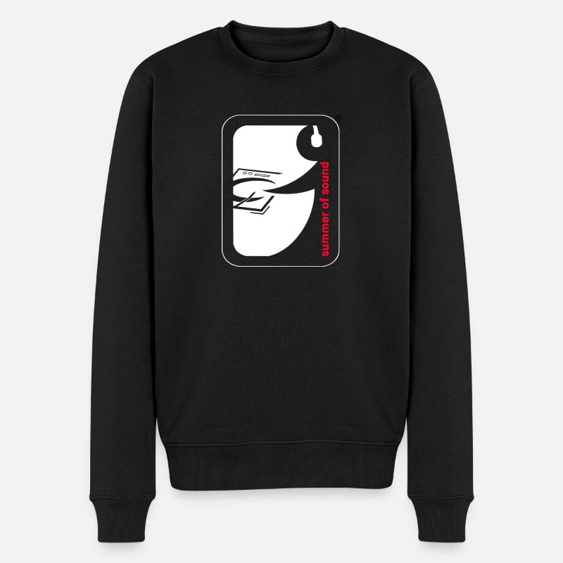 Logo weiß rot - Männer Premium Bio Pullover - Schwarz