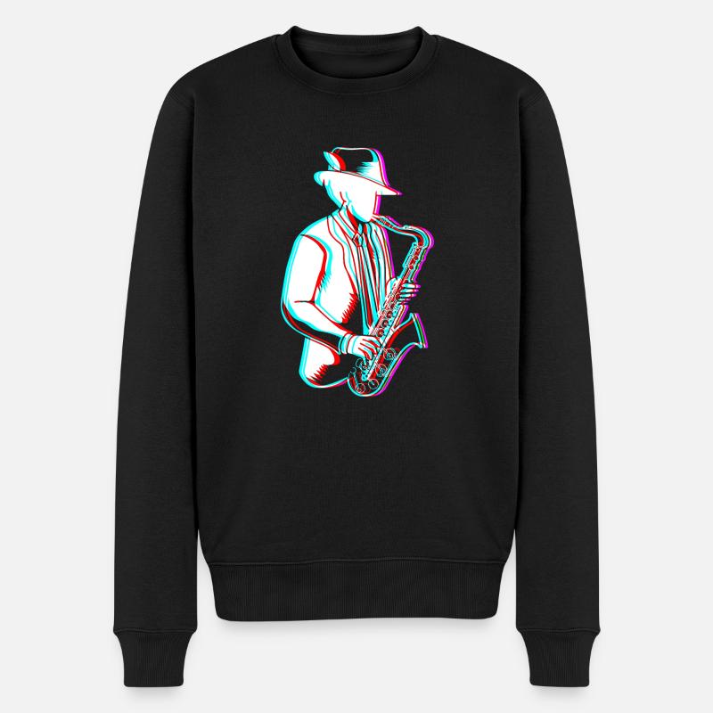 Saxophon Saxophonist - Männer Premium Bio Pullover - Schwarz