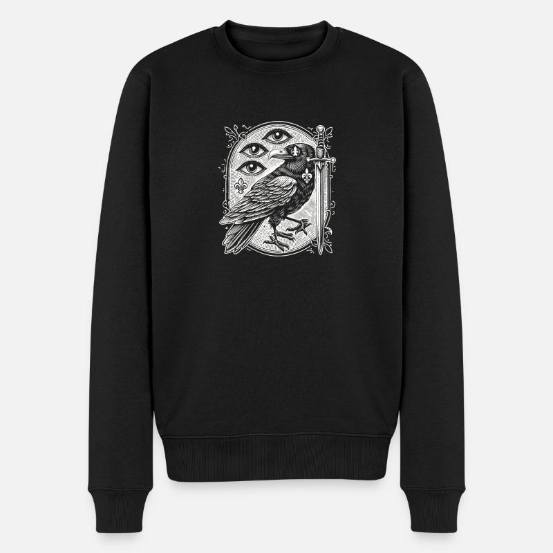 Rabe Drei - Männer Premium Bio Pullover - Schwarz