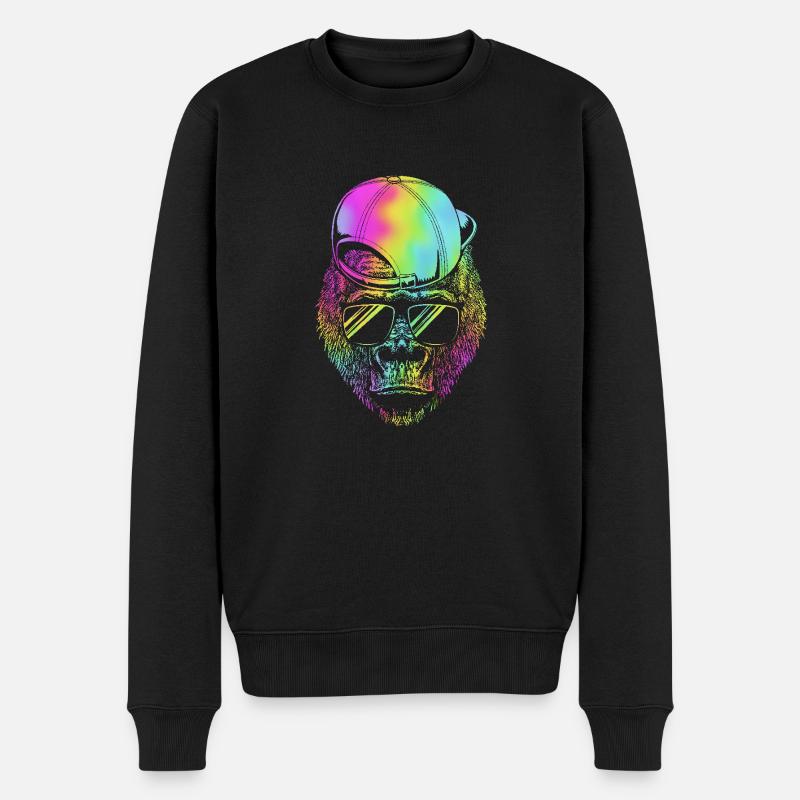 Gorilla - Männer Premium Bio Pullover - Schwarz