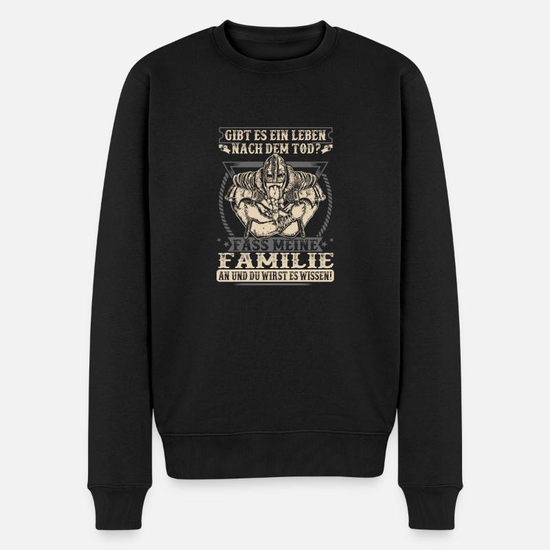 Meine Familie - Männer Premium Bio Pullover - Schwarz