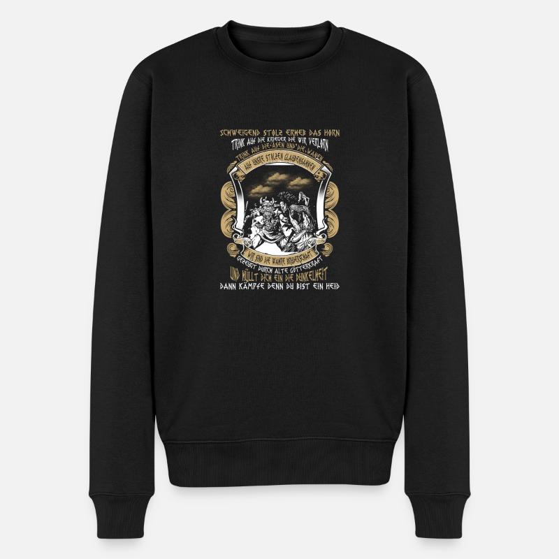 Wikinger Trinkspruch - Männer Premium Bio Pullover - Schwarz