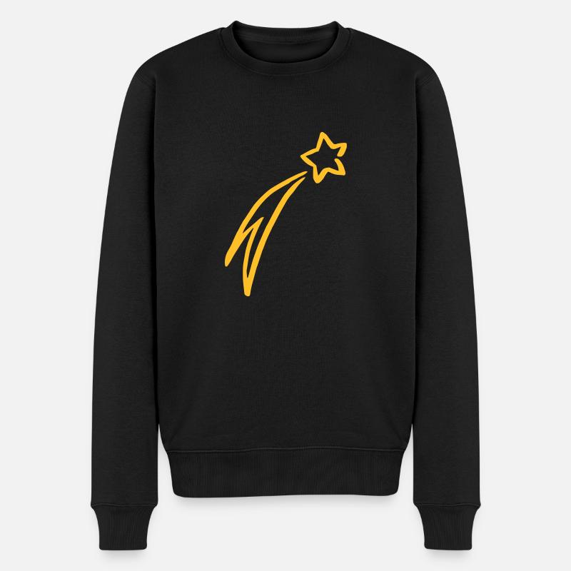 Sternschnuppe drawing - Männer Premium Bio Pullover - Schwarz