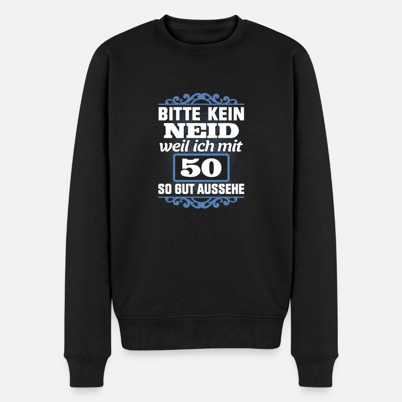 50. Geburtstag 50 Fünfzig Jahre Geschenk - Männer Premium Bio Pullover - Schwarz