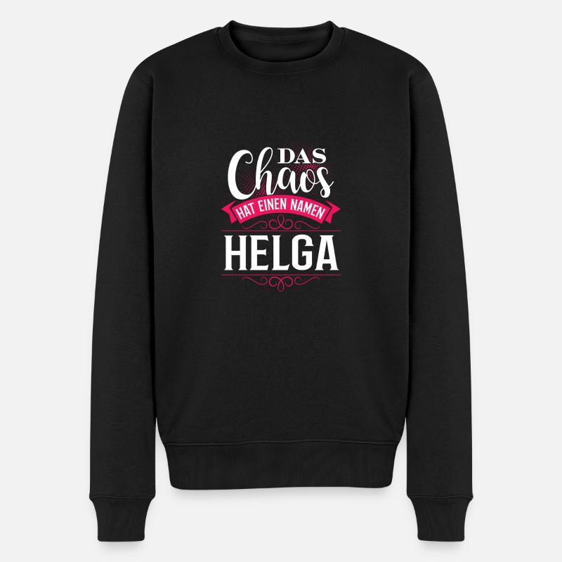 HELGA - Chaos - Männer Premium Bio Pullover - Schwarz