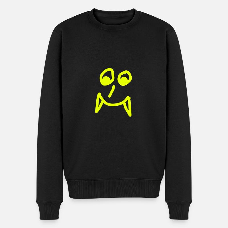Vampires Gesicht - Männer Premium Bio Pullover - Schwarz